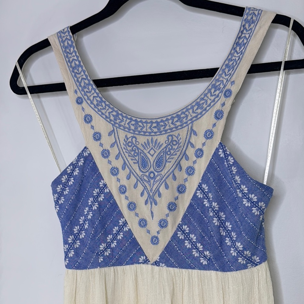 Flying Tomato Blue and Cream Sleeveless Sundress - Picture 6 of 9